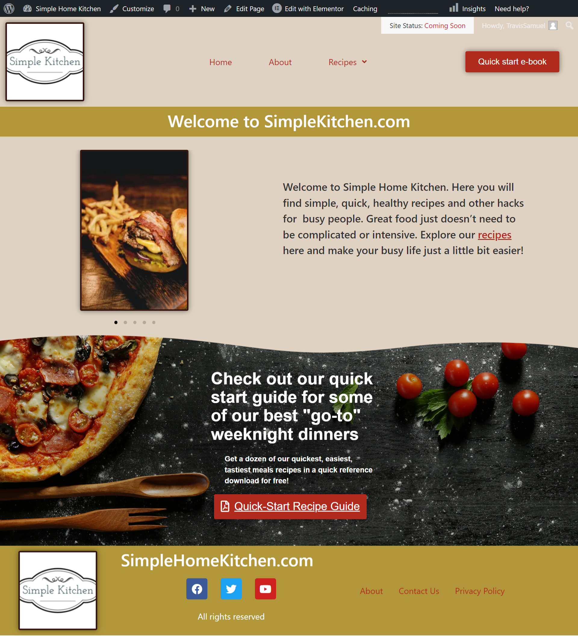 Simple Home Kitchen Logo